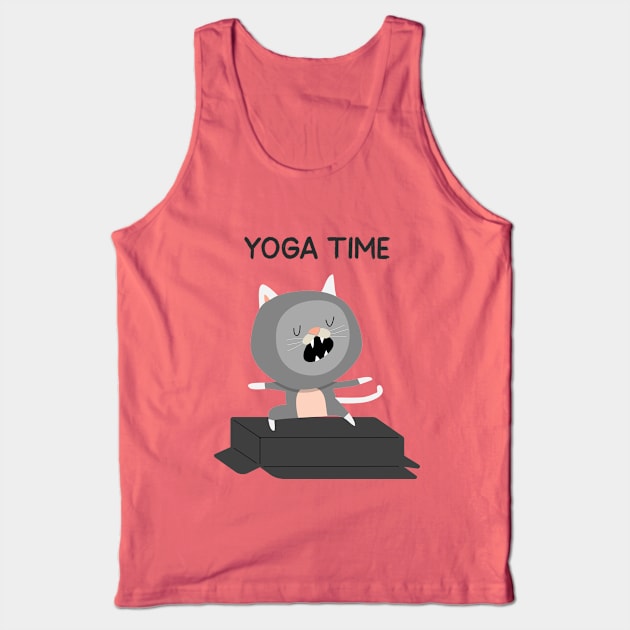 Yoga Time Comment Design Tank Top by Go-Buzz